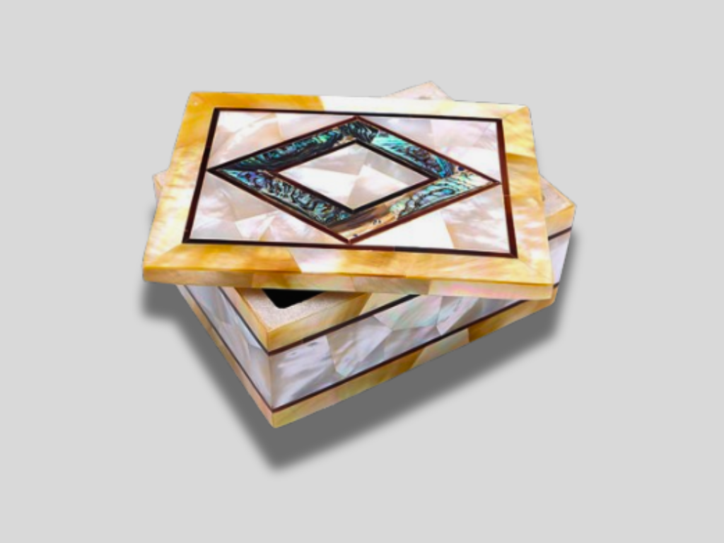 High Quality Stylish Marble Jewelry Storage Box Handmade Mosaic Gem Stone Art